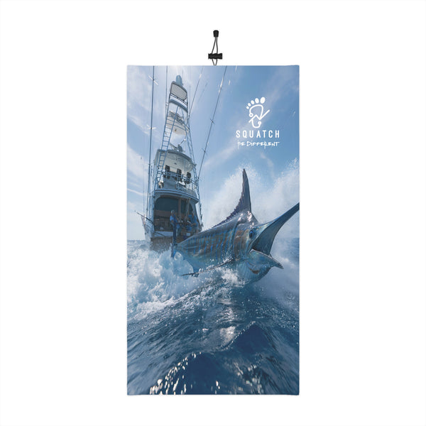 Deep Blue - Marlin Fishing Neck Gaiter - Winter Drawstring