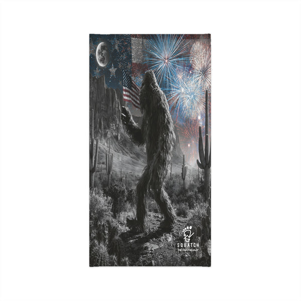 Patriotic Bigfoot Neck Gaiter — Fourth of July Sasquatch Face Mask