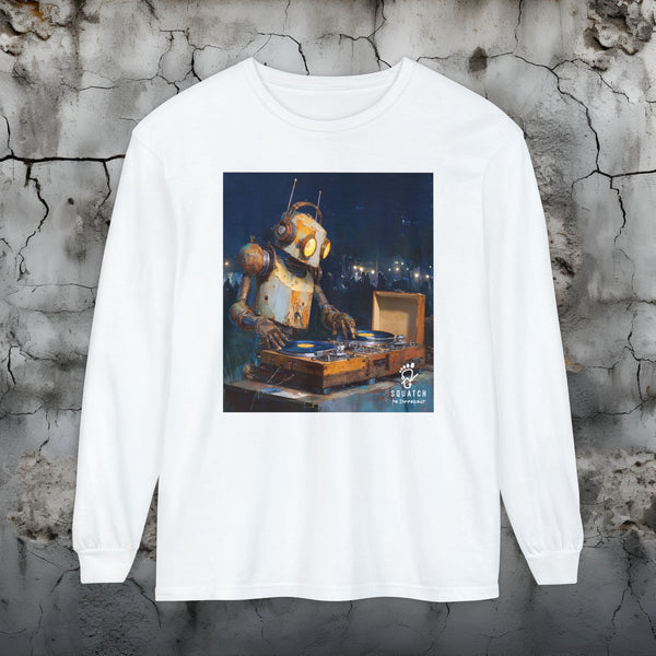 Mr. Mix 3000 Long Sleeve Tee — Retro Turntable Music Graphic Shirt