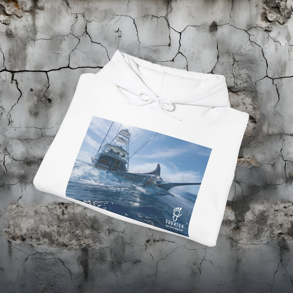 Deep Blue - Ocean Fishing Hoodie — Sportfishing Boat & Marlin Graphic Sweatshirt