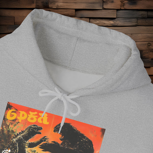 Godzilla Vintage Poster Hoodie — Retro Kaiju Movie Graphic Sweatshirt